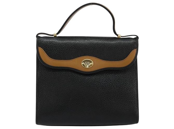 Borsa a mano Christian Dior in pelle nera e oro Auth 177815 Nero D'oro - vista 2