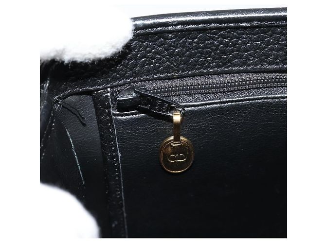 Borsa a mano Christian Dior in pelle nera e oro Auth 177815 Nero D'oro - vista 22