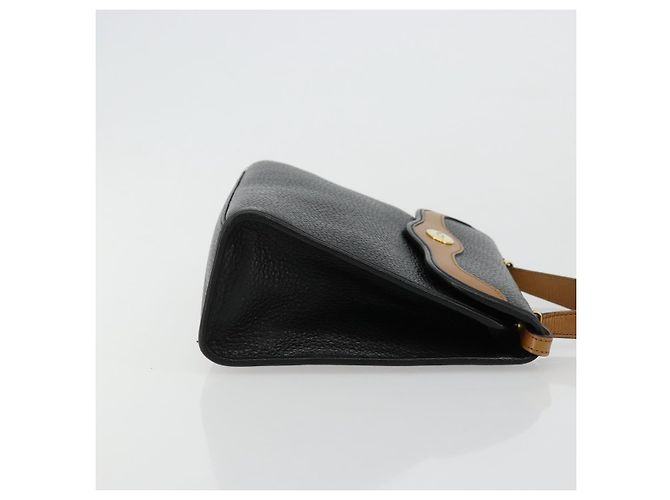 Borsa a mano Christian Dior in pelle nera e oro Auth 177815 Nero D'oro - vista 4