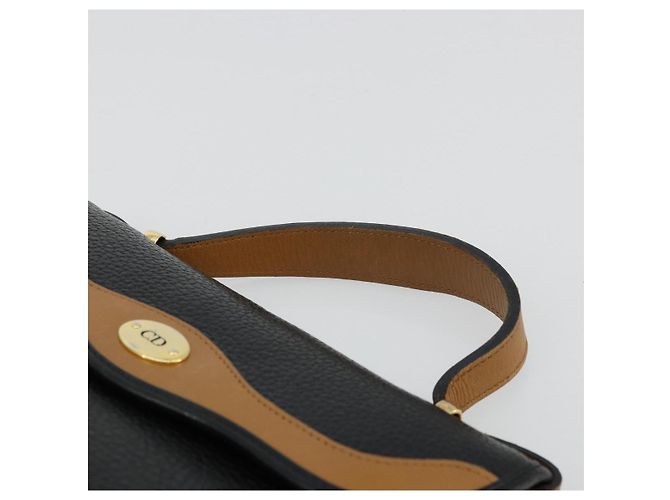 Borsa a mano Christian Dior in pelle nera e oro Auth 177815 Nero D'oro - vista 8