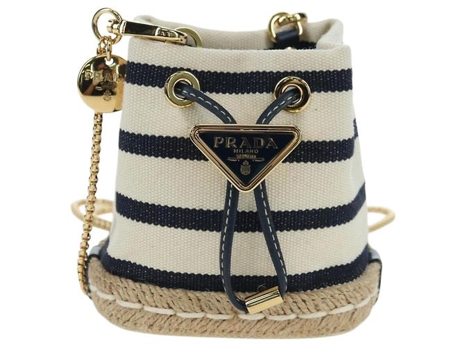 PRADA Borsa a Spalla con Catena in Tela Oro Beige Auth 177142SM D'oro - vista 13