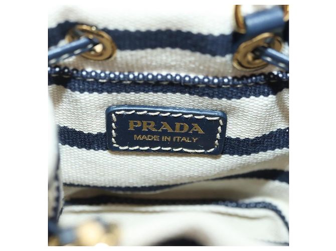 PRADA Borsa a Spalla con Catena in Tela Oro Beige Auth 177142SM D'oro - vista 20