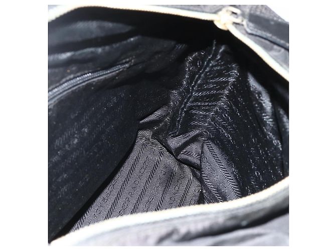 Borsa Tote a Catena Prada Nylon Nero Oro Auth 178129 D'oro - vista 20