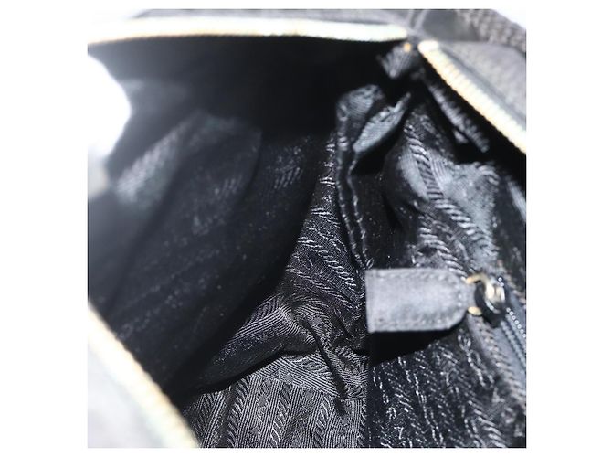 Borsa Tote a Catena Prada Nylon Nero Oro Auth 178129 D'oro - vista 21