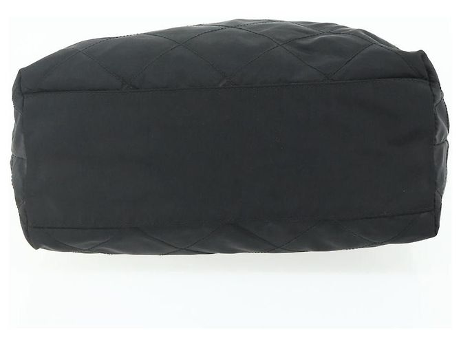 Borsa Tote a Catena Prada Nylon Nero Oro Auth 178129 D'oro - vista 5