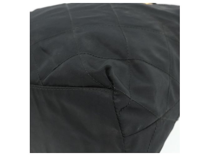 Borsa Tote a Catena Prada Nylon Nero Oro Auth 178129 D'oro - vista 9