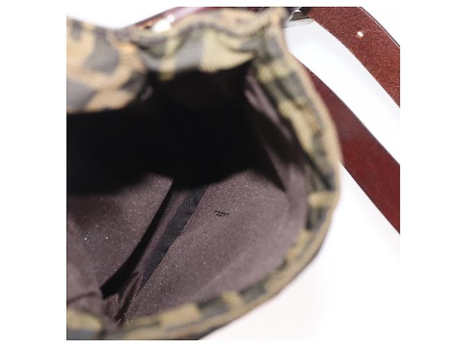Borsa a Spalla in Tela Zucca FENDI Nera e Marrone Auth 178582 Nero - vista 11