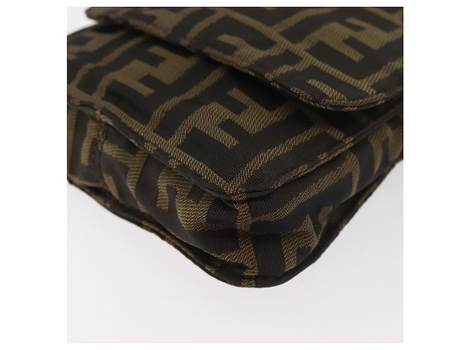 Borsa a Spalla in Tela Zucca FENDI Nera e Marrone Auth 178582 Nero - vista 16
