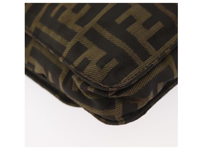 Borsa a Spalla in Tela Zucca FENDI Nera e Marrone Auth 178582 Nero - vista 17