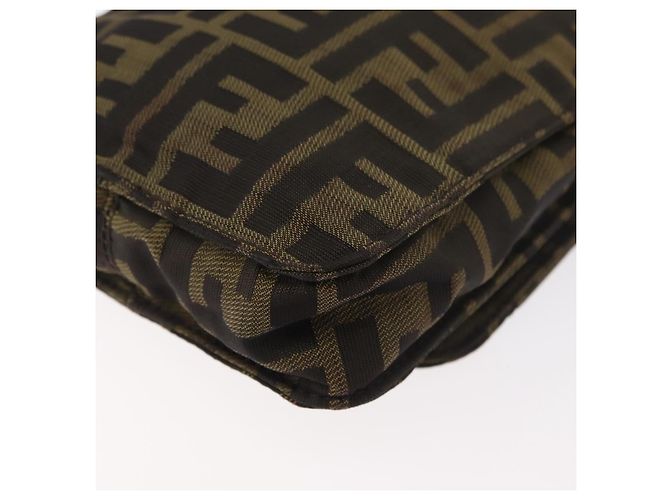 Borsa a Spalla in Tela Zucca FENDI Nera e Marrone Auth 178582 Nero - vista 18