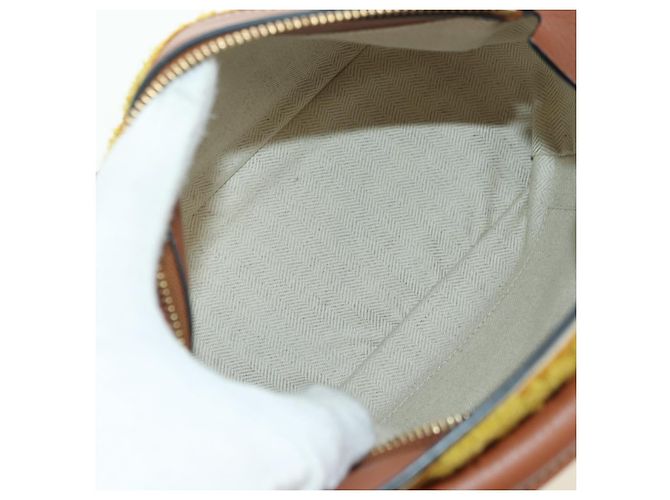LOEWE Borsa Puzzle Piccola Hammock Borsa a Mano Pelle Marrone Oro Auth 177978SM D'oro - vista 10