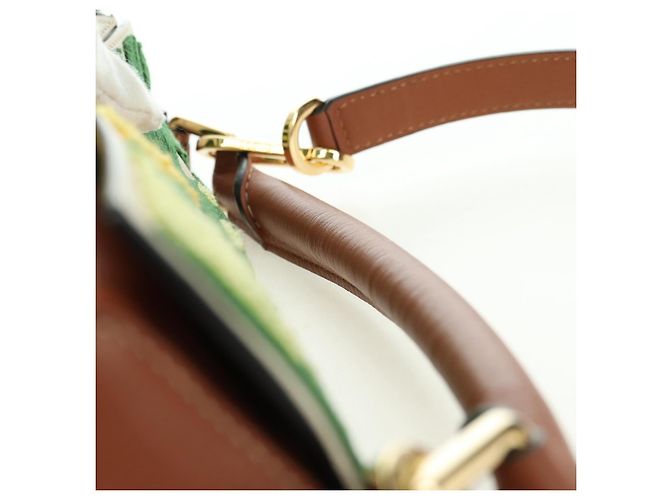 LOEWE Borsa Puzzle Piccola Hammock Borsa a Mano Pelle Marrone Oro Auth 177978SM D'oro - vista 14