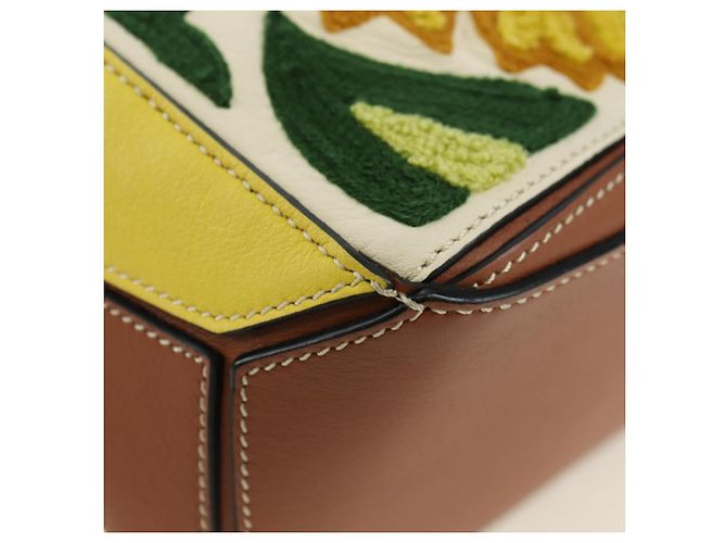 LOEWE Borsa Puzzle Piccola Hammock Borsa a Mano Pelle Marrone Oro Auth 177978SM D'oro - vista 16