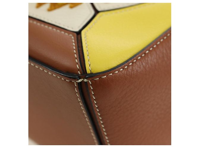 LOEWE Borsa Puzzle Piccola Hammock Borsa a Mano Pelle Marrone Oro Auth 177978SM D'oro - vista 17