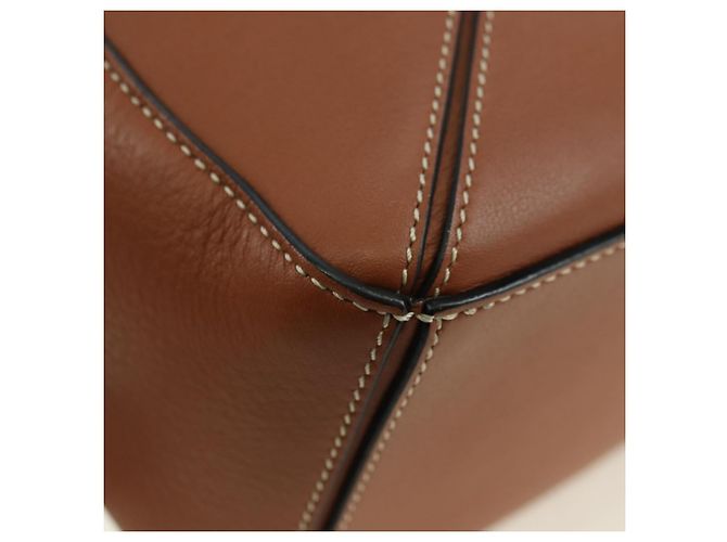 LOEWE Borsa Puzzle Piccola Hammock Borsa a Mano Pelle Marrone Oro Auth 177978SM D'oro - vista 18