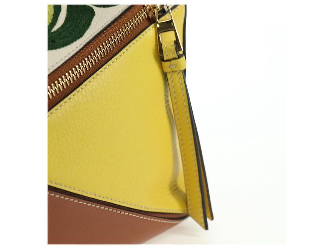 LOEWE Borsa Puzzle Piccola Hammock Borsa a Mano Pelle Marrone Oro Auth 177978SM D'oro - vista 20