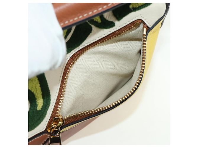 LOEWE Borsa Puzzle Piccola Hammock Borsa a Mano Pelle Marrone Oro Auth 177978SM D'oro - vista 21