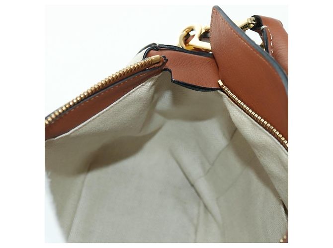 LOEWE Borsa Puzzle Piccola Hammock Borsa a Mano Pelle Marrone Oro Auth 177978SM D'oro - vista 24