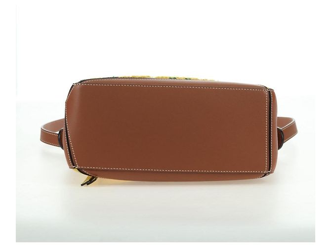 LOEWE Borsa Puzzle Piccola Hammock Borsa a Mano Pelle Marrone Oro Auth 177978SM D'oro - vista 5