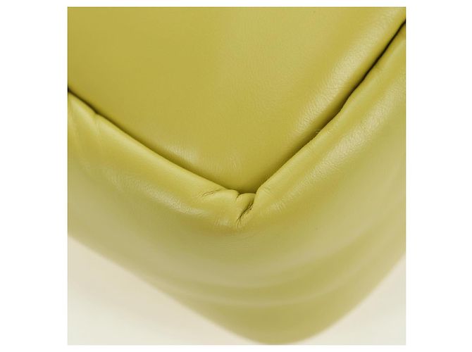 PRADA Bolso de Mano de Cuero 2 en 1 Amarillo Plata Auth 177165SAM - vista 10