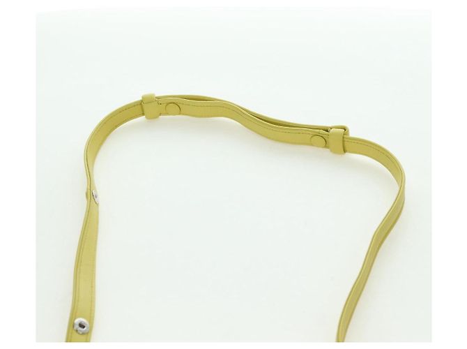 PRADA Bolso de Mano de Cuero 2 en 1 Amarillo Plata Auth 177165SAM - vista 14