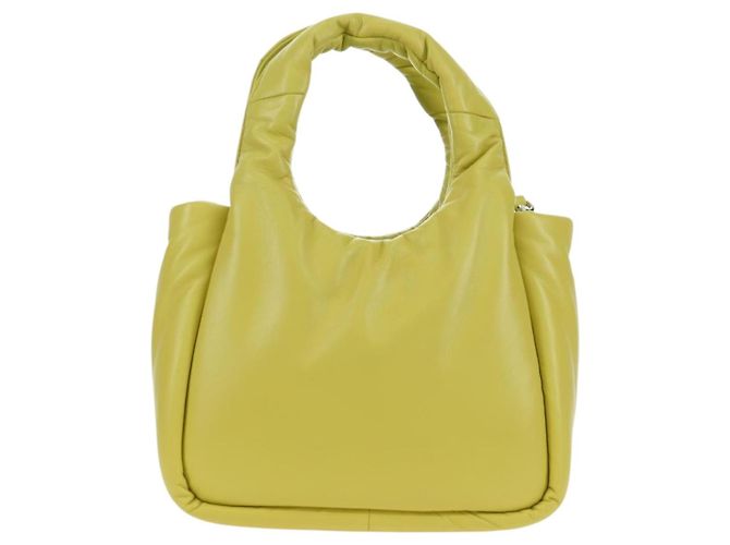 PRADA Bolso de Mano de Cuero 2 en 1 Amarillo Plata Auth 177165SAM - vista 2