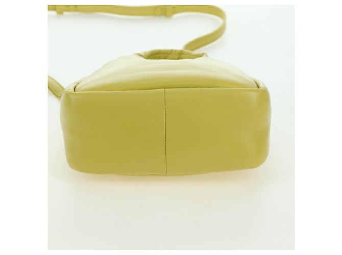PRADA Bolso de Mano de Cuero 2 en 1 Amarillo Plata Auth 177165SAM - vista 5