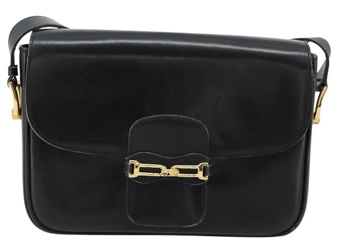 Céline Borsa a Spalla in Pelle Nera e Oro Auth 177801 Nero D'oro - vista 13