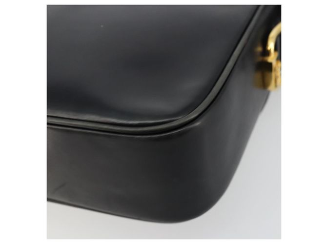 Céline Borsa a Spalla in Pelle Nera e Oro Auth 177801 Nero D'oro - vista 15