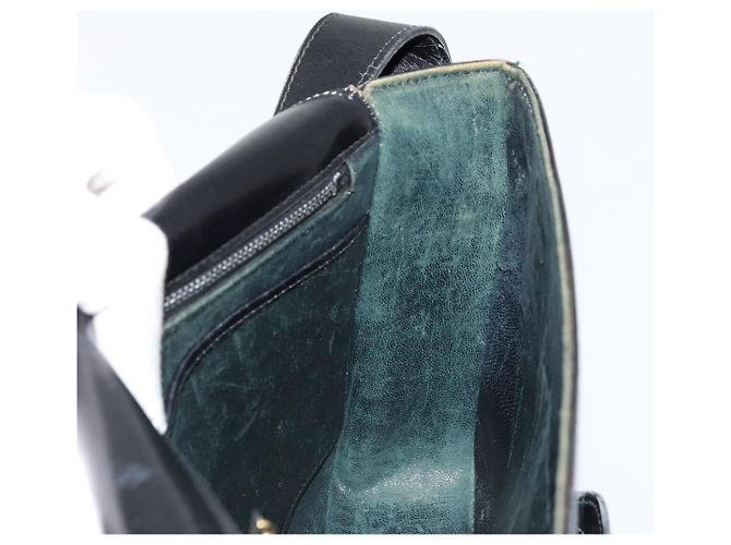Céline Borsa a Spalla in Pelle Nera e Oro Auth 177801 Nero D'oro - vista 19