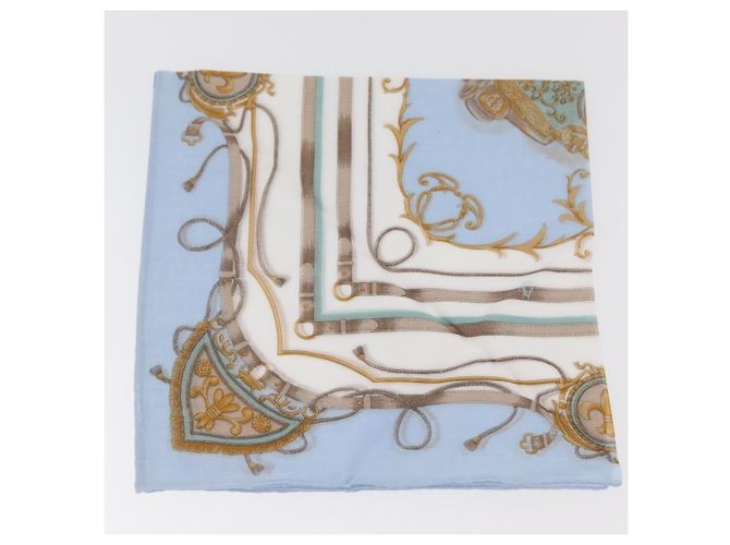 Set di 2 pezzi in cotone CÉLINE con fazzoletti verde e azzurro chiaro Auth am11541A Blu chiaro - vista 3