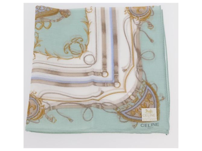 Set di 2 pezzi in cotone CÉLINE con fazzoletti verde e azzurro chiaro Auth am11541A Blu chiaro - vista 4