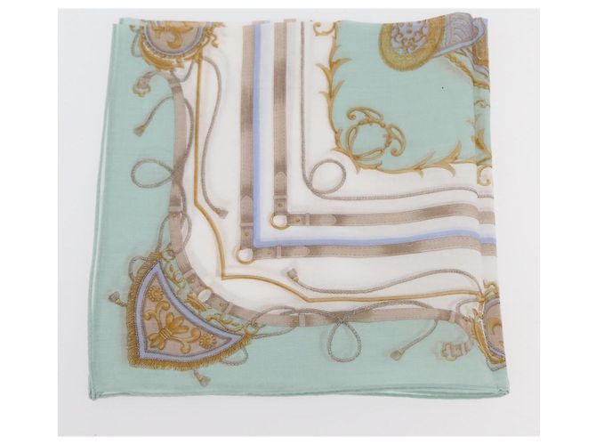 Set di 2 pezzi in cotone CÉLINE con fazzoletti verde e azzurro chiaro Auth am11541A Blu chiaro - vista 5