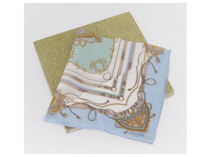 Set di 2 pezzi in cotone CÉLINE con fazzoletti verde e azzurro chiaro Auth am11541A Blu chiaro - vista 7