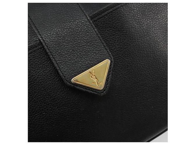 SAINT LAURENT Borsa a Spalla Pelle Nera Oro Auth 177530 Nero D'oro - vista 15