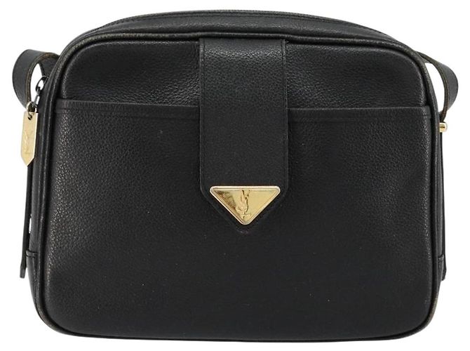 SAINT LAURENT Borsa a Spalla Pelle Nera Oro Auth 177530 Nero D'oro - vista 2