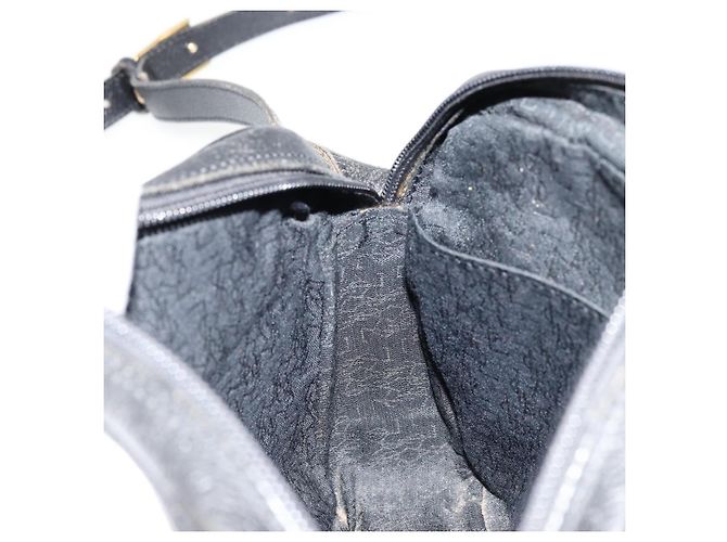 SAINT LAURENT Borsa a Spalla Pelle Nera Oro Auth 177530 Nero D'oro - vista 20