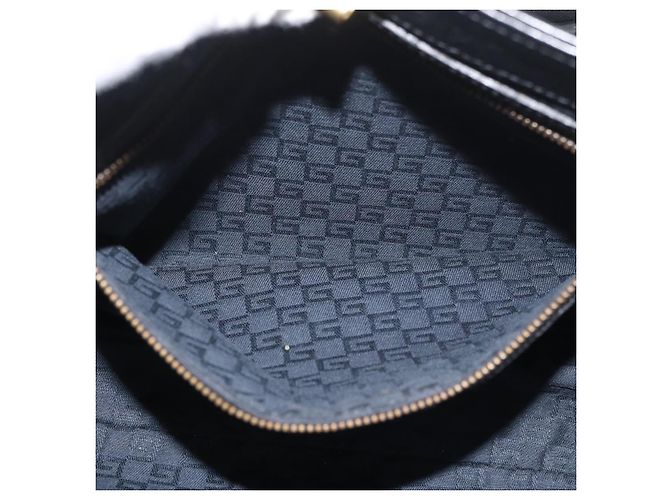 Borsa a Spalla in Pelle Nera e Oro GUCCI 108964 Auth 178939V Nero D'oro - vista 20