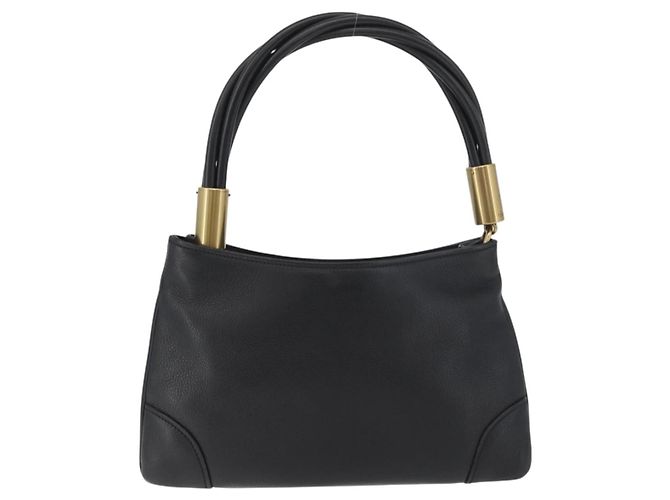 Borsa a Spalla in Pelle Nera e Oro GUCCI 108964 Auth 178939V Nero D'oro - vista 3