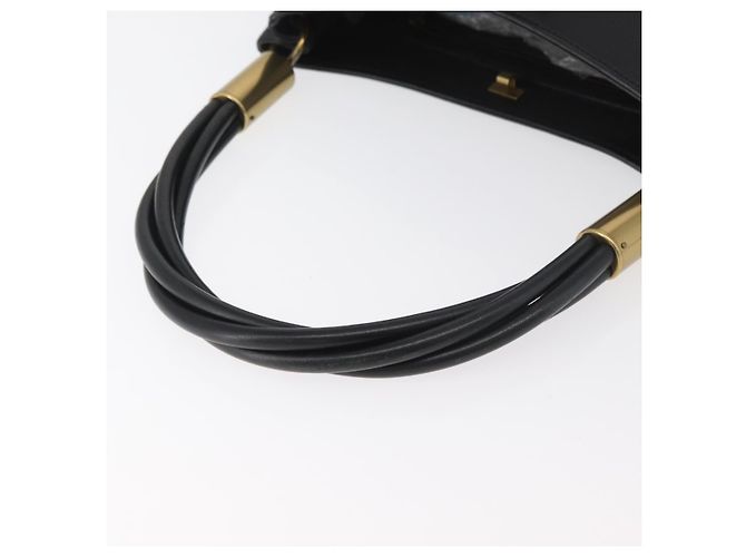 Borsa a Spalla in Pelle Nera e Oro GUCCI 108964 Auth 178939V Nero D'oro - vista 7