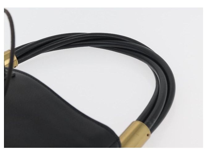 Borsa a Spalla in Pelle Nera e Oro GUCCI 108964 Auth 178939V Nero D'oro - vista 8