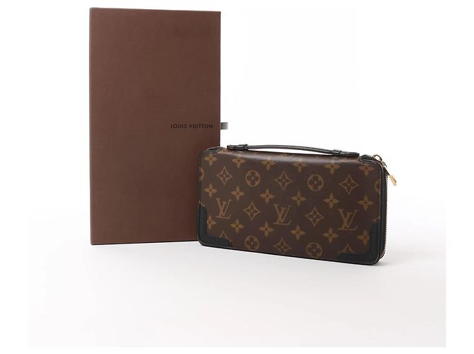 Billetera Monogram Macassar Daily Organizer Louis Vuitton Marrón x Negro M60679 Castaño - vista 13