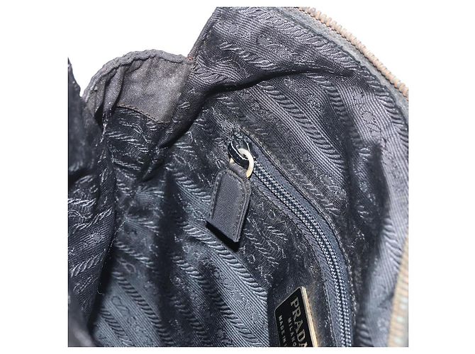 Borsa a Spalla con Catena PRADA in Nylon Nero e Oro Auth bs34842 D'oro - vista 23