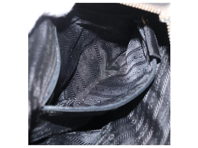 Borsa a Spalla con Catena PRADA in Nylon Nero e Oro Auth bs34842 D'oro - vista 24