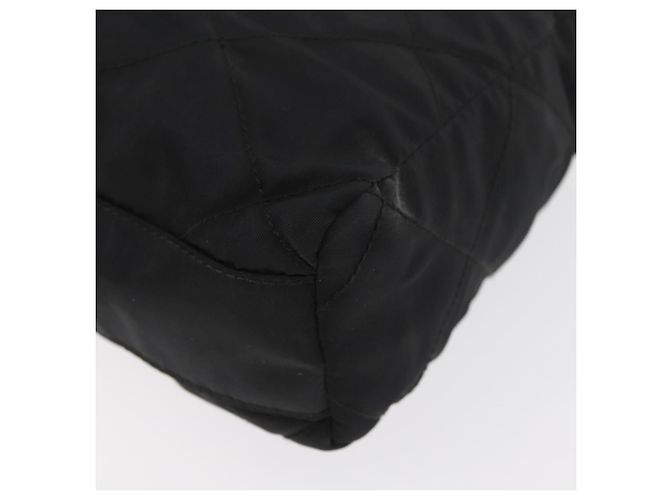Borsa a Spalla con Catena PRADA in Nylon Nero e Oro Auth bs34842 D'oro - vista 9