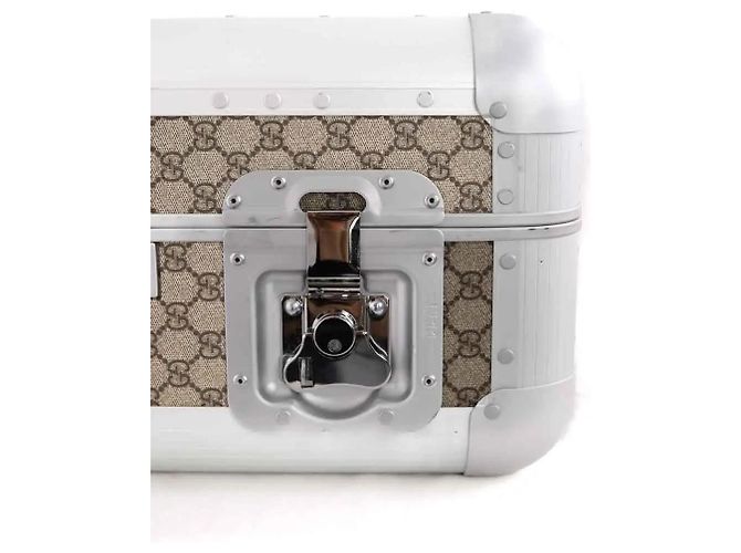 Gucci Valigia a rotelle beige - vista 5