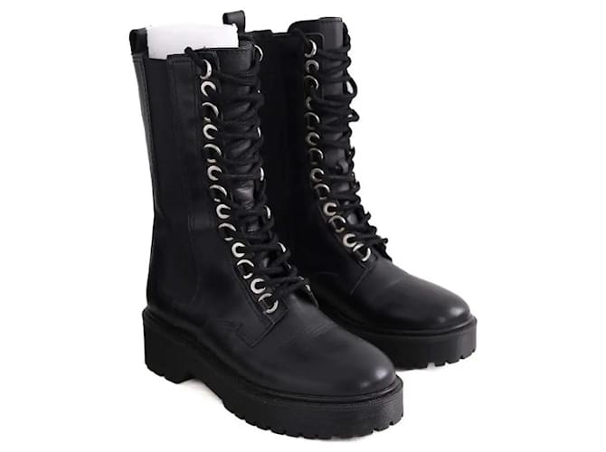 Maje Botas negras con hebilla Negro - vista 3