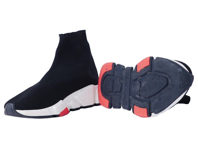 Sneaker in maglia Speed Knit Balenciaga Nero Rosso - vista 8