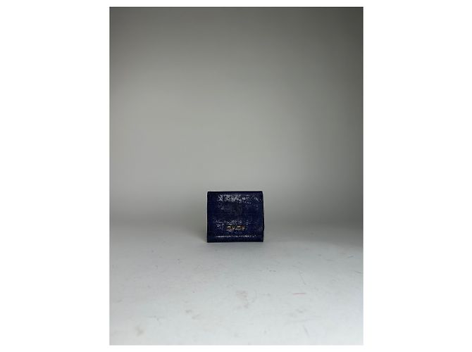 Carteira compacta vintage Miu Miu em couro croco azul - vista 8