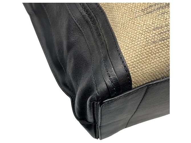 Chloé Borsa tote a doppio manico in tessuto e pelle beige / nera Chloe Multicolore - vista 11